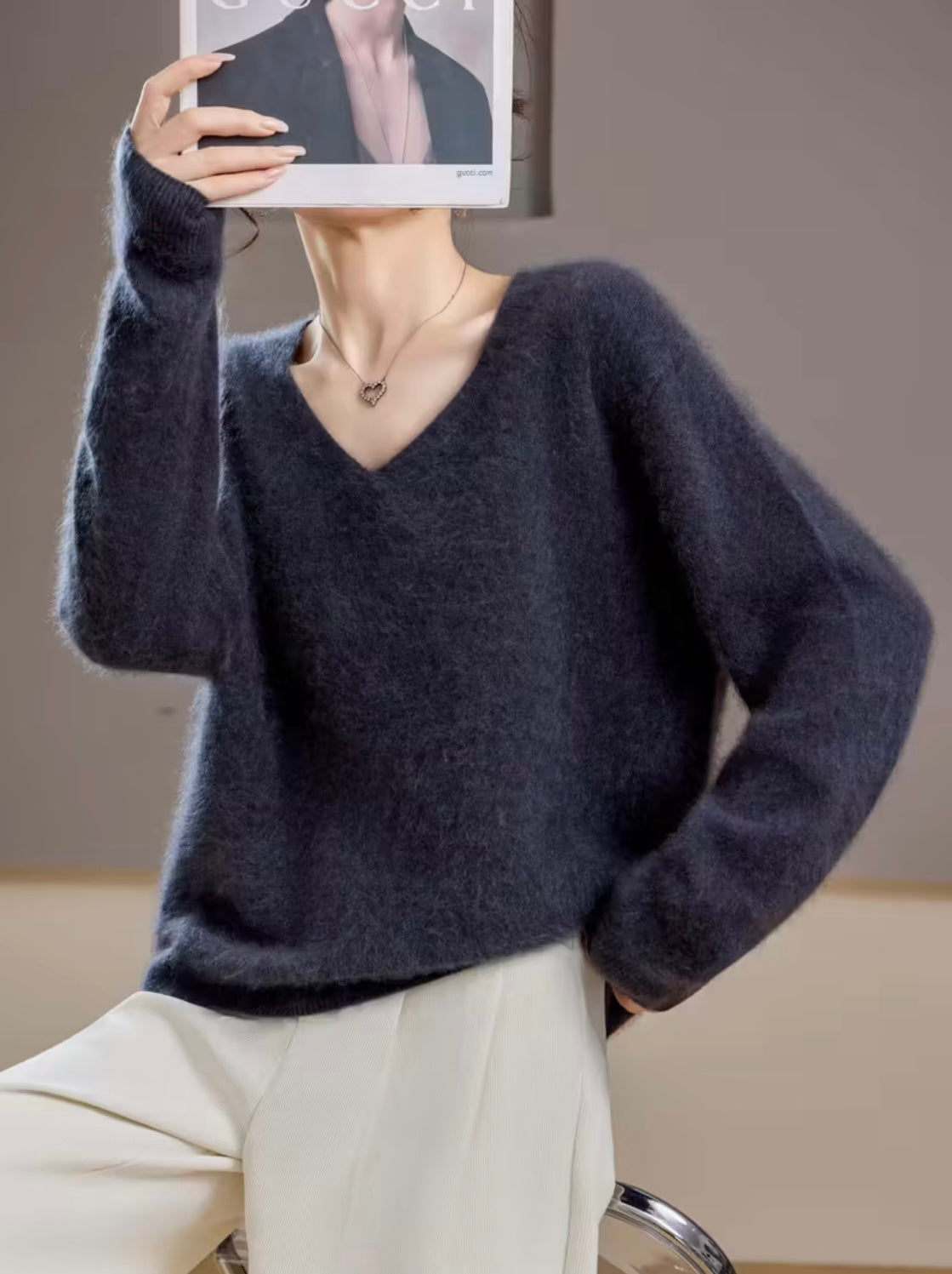 Cashmere Blend V-neck