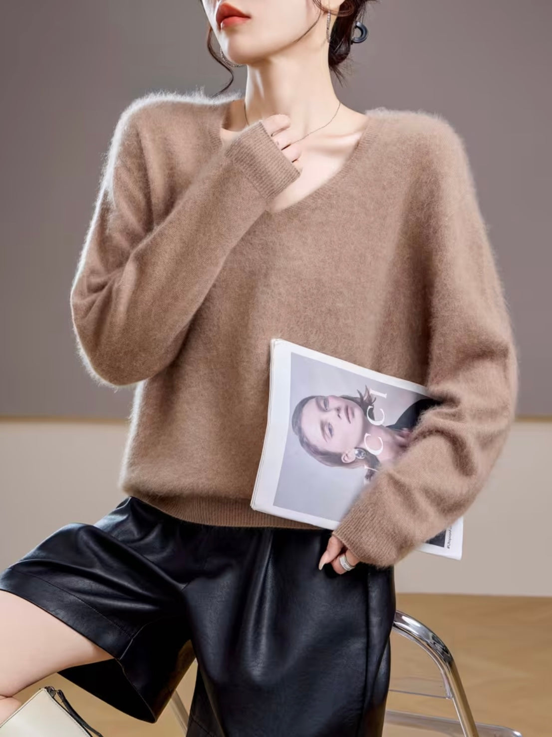 Cashmere Blend V-neck